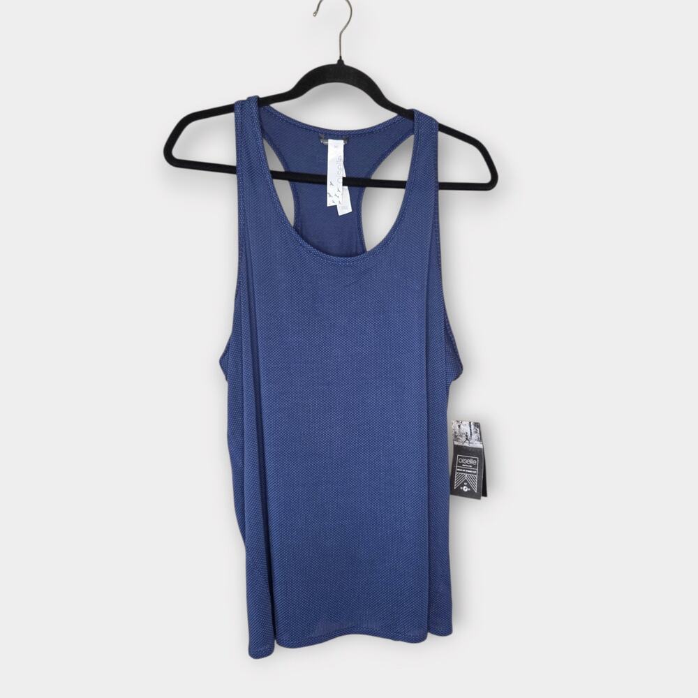 NEW Oiselle Flyout Racerback Running Tank Lapis Blue Lightweight Women's Sz 24